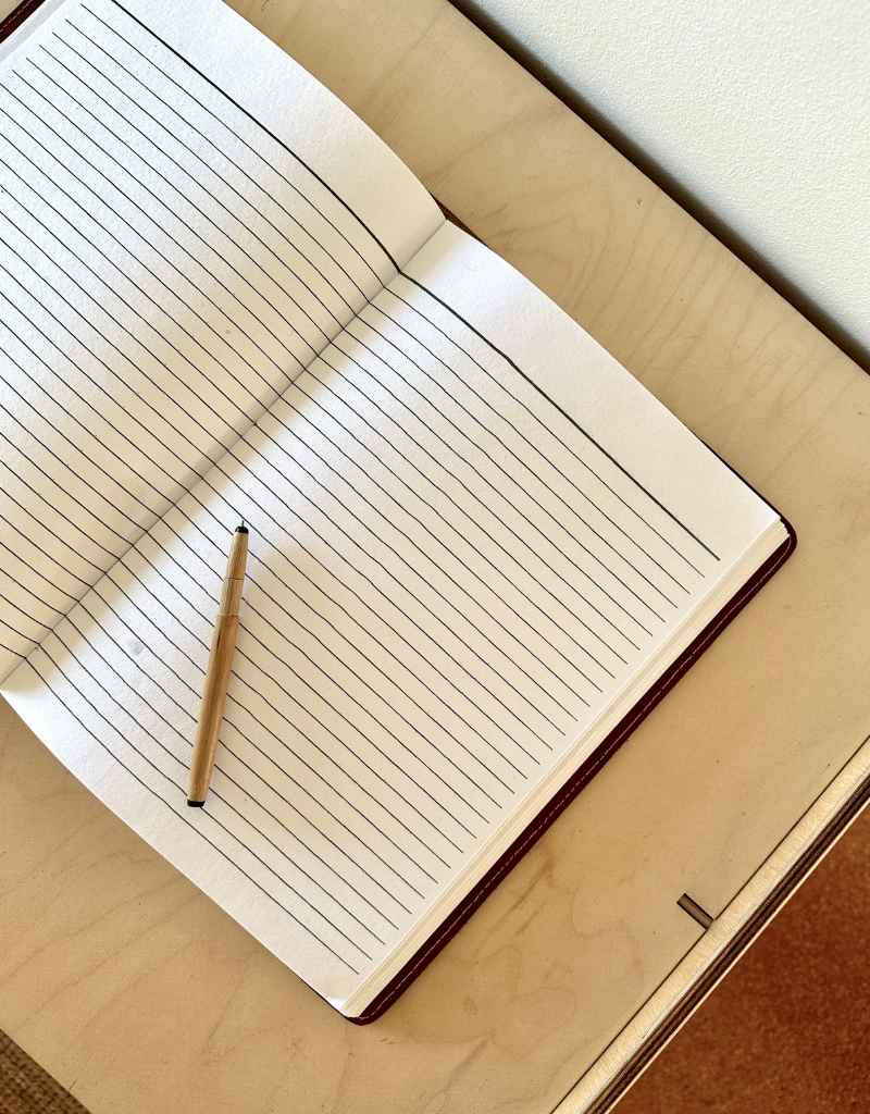 A4 Refillable Brown Leather Notebook With Lined Paper
