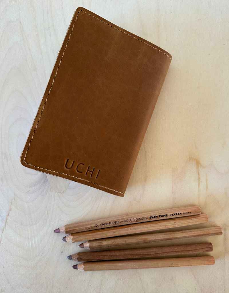 Uscha A6 Refillable Leather Notebook in Brown