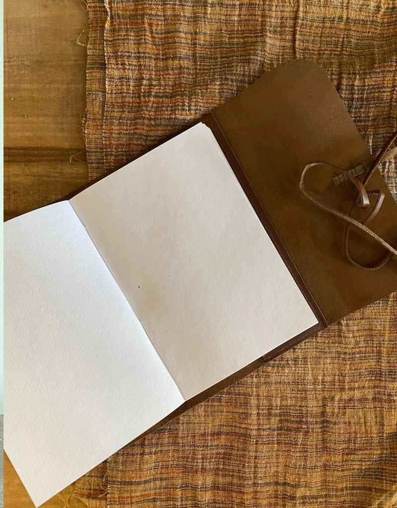 A5 leather journal with plain paper