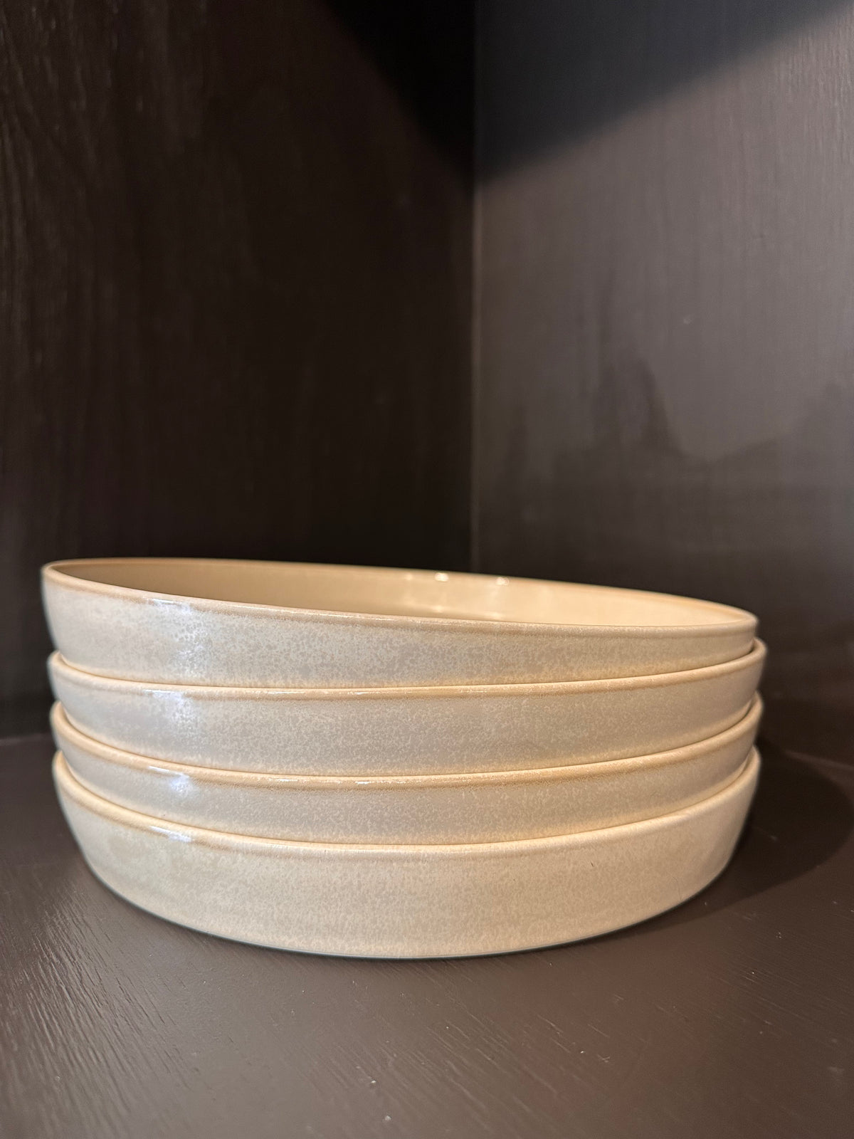 Shallow Cream Serving Bowl