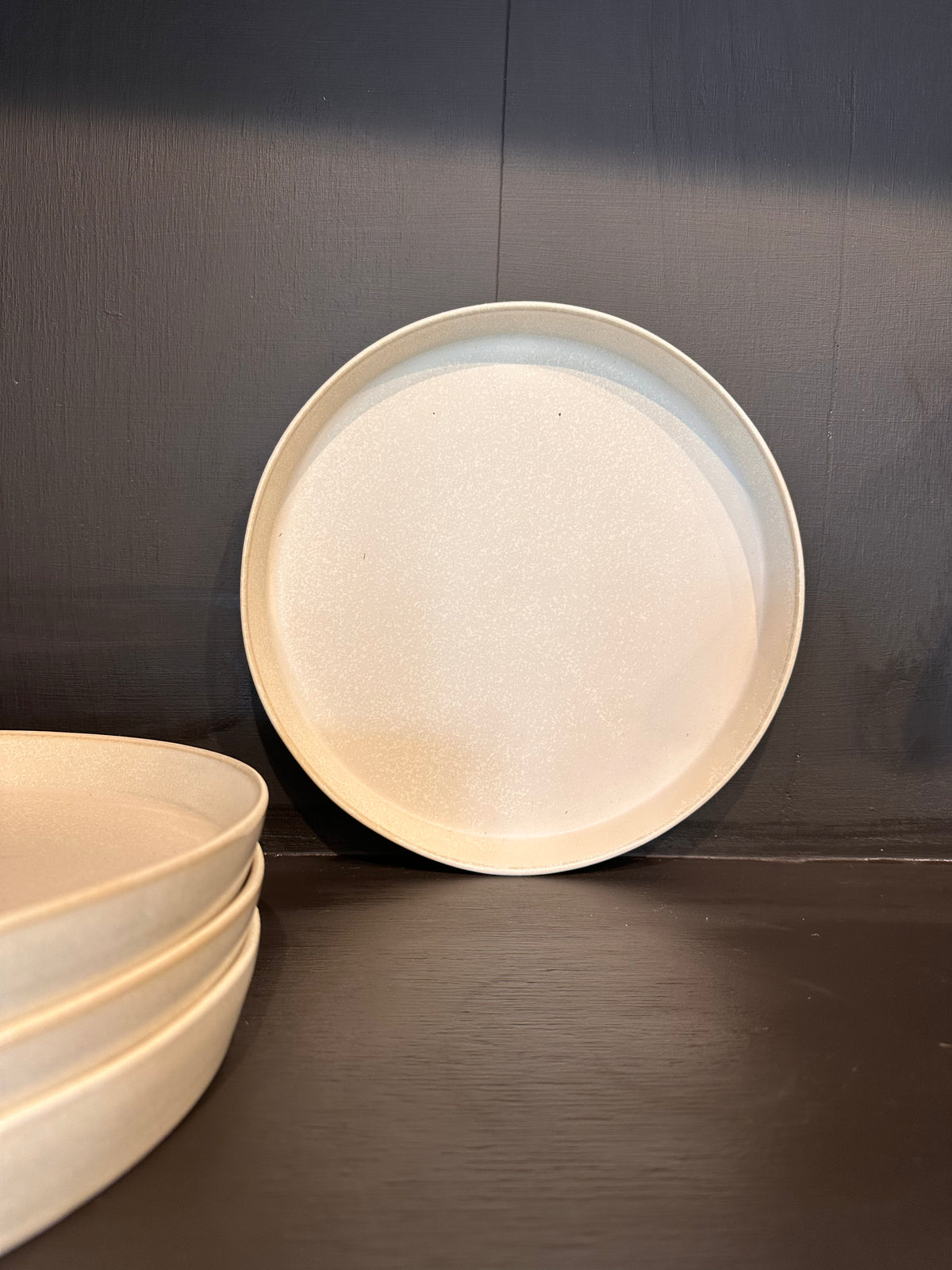 Shallow Cream Serving Bowl