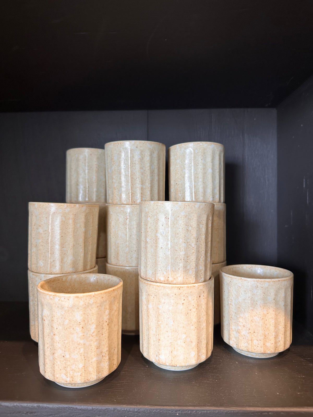 Cream Ribbed Cups