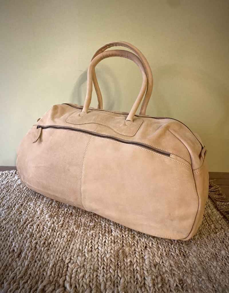 Leather Duffle Bag - Sand