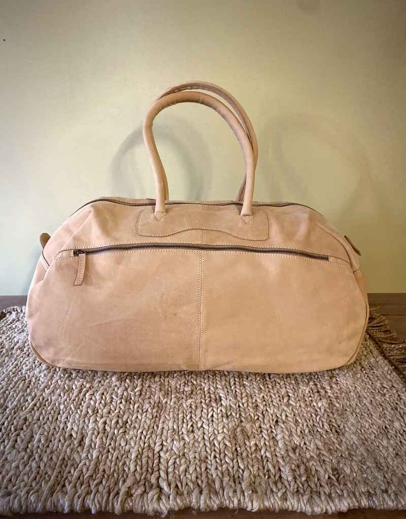Leather Duffle Bag - Sand