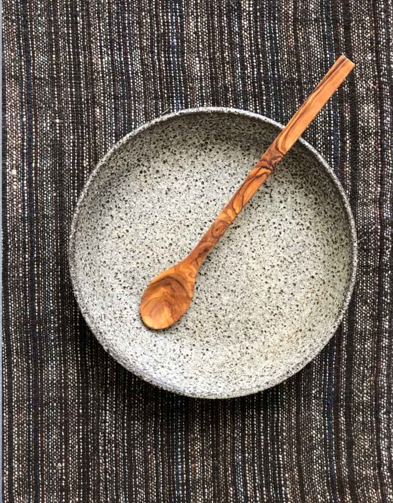 Olive wood dessert spoon