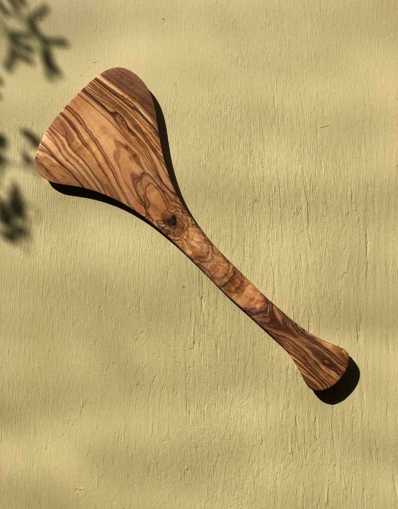 Olive wood spatula wide